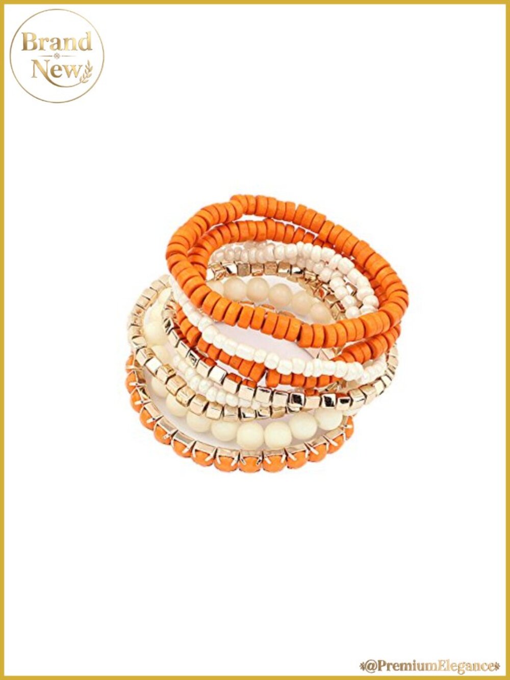 Boho Stretch Bracelet Set Wooden Beads Alloy Stackable Women